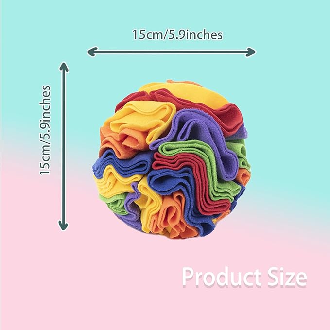 BenePoint Dog Snuffle Ball - Interactive Sniff & Slow Feed Dog Puzzle Toy (15cm, Rainbow)
