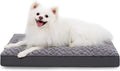 Dog Crate Bed Waterproof for Small Dogs - Rose Velvet Soft Fluffy Washable With Removable Cover & Anti-Slip Bottom, 23 x 17 Inch, Gray