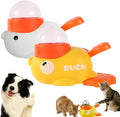 Ducky Cat Treat Dispenser, Interactive Duckie Cat Feeder, Little Yellow Duck Cat Toy Treat Feeder, Duck Dog Food Feeders, 2-in-1 Interactive Dog Puzzle Toy Slow Feeders for Cats & Dogs (Yellow+White)