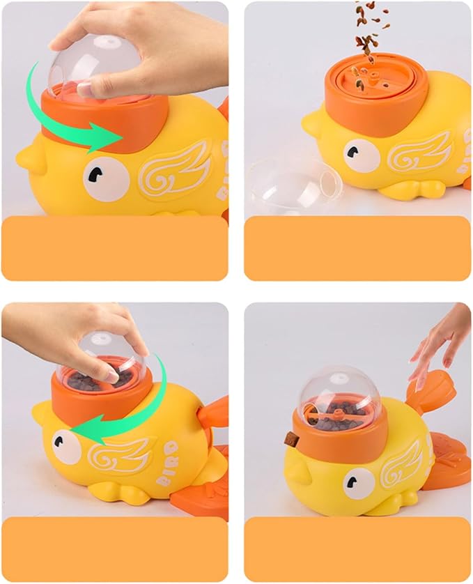 Duck Treat Dispenser for Dogs, Dog Interactive Treat Dispenser Toy, Dog Slow Feeder Puzzle Toy Prevents Bloating, Interactive Treat Dispensing Toys for Small Cats,Dogs (Yellow)