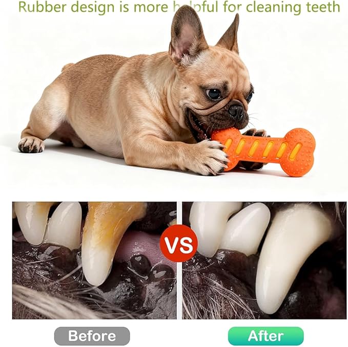 Dog Chew Toys 2 Pack for Aggressive Chewers,Durable Squeaky Medium-Sized Bone Medium, Large Breed to Keep Them Busy & Clean Teeth and Reduce Boredom or Stress Relief