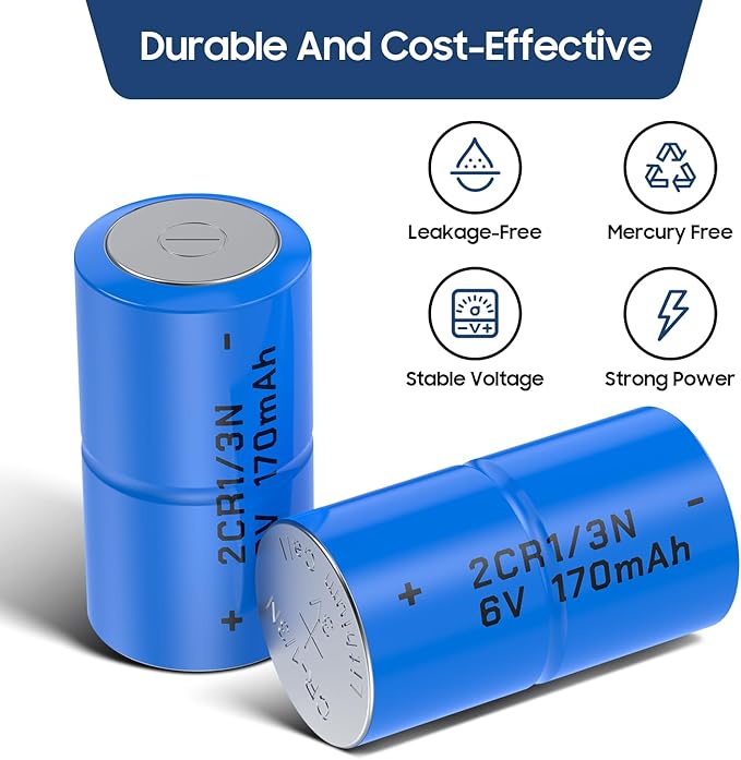 2CR1/3N 6 Volt Dog Collar Receiver Battery for Extreme PTPIR-003, PTPFS-003 Series Receiver, Pet Stop PCC-100/200 Series Receiver, Dog Guard DG-3000/5000/9000 Series Receiver 4 Batteries