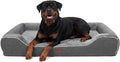 48 Inch XXL Orthopedic Dog Couch Bed for Extra Large Dogs Up to 100 lbs,Cooling Gel Memory Foam + Egg Crate Foam,Waterproof Removable Washable Cover,4-Sided Bolster,Non-Slip Bottom,Dark Grey