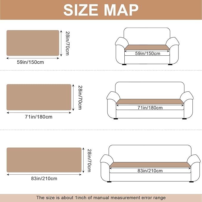 Couch Cover for Dogs, Non Slip Fuzzy Pet Couch Covers for Sofa,Pet Friendly Dog Mat for Couches and Sofas,Thick Soft Sofa Slipcovers Cushion Protector(Leather Color, 28" x 83"/70 x 210cm)