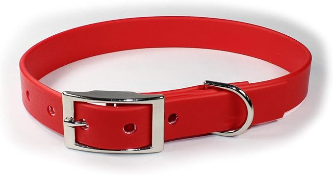 Waterproof Dog Collar (M/L: 16"-20", Red)