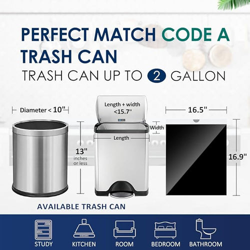 2 Gallon 120 Counts Strong Drawstring Trash Bags Garbage Bags by RayPard, Small Trash Bin Liners for Home Office Kitchen Bathroom Bedroom, Black