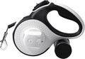 360° Tangle-Free Retractable Dog Leash 16 ft Heavy Duty Reflective Nylon Tape for Small to Medium Dogs Up to 60lbs,Soft Grip,Lock,Medium Size,White