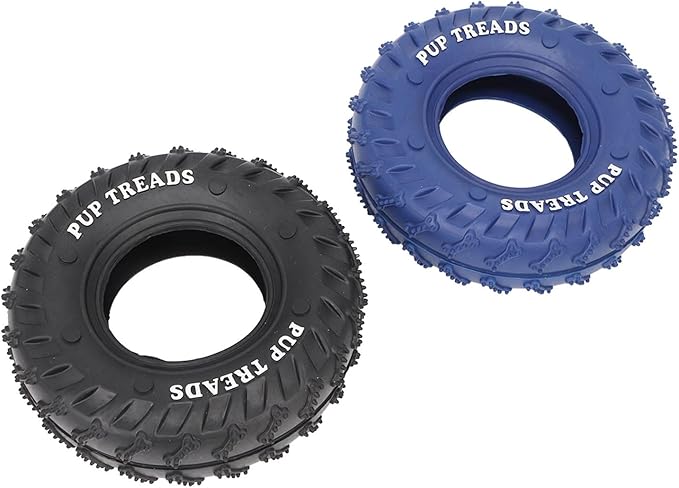 Denash Rubber Tire Chew Toys for Dogs, Interesting 2 Pack Practical Rubber Chew Tire for Dogs, Great Toughness, for Medium and Large Dogs in The Garden