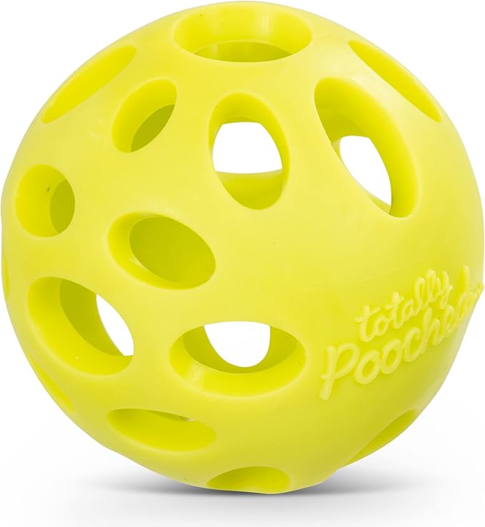Messy Mutts Totally Pooched Huff'n Puff Ball | 3.1” TPR Puzzle Ball for Dogs | 2-in-1 Interactive Toy and Tooth Cleaner | Green