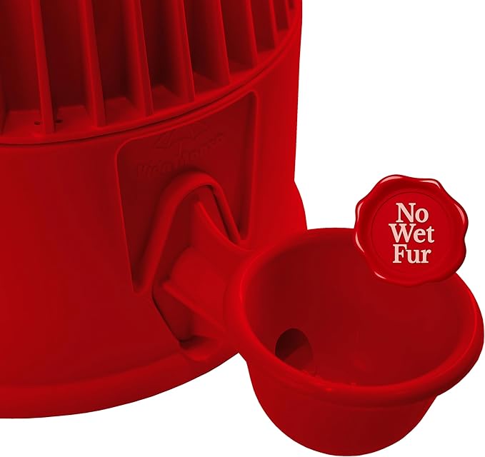 No Spill Pet Water Dispenser for Dogs and Cats, 67.6oz Gravity-Fed Water Bowl with Slow Drinking Design to Prevent Wet Fur, BPA-Free Polypropylene, Vida Mansa (Opaque Red)