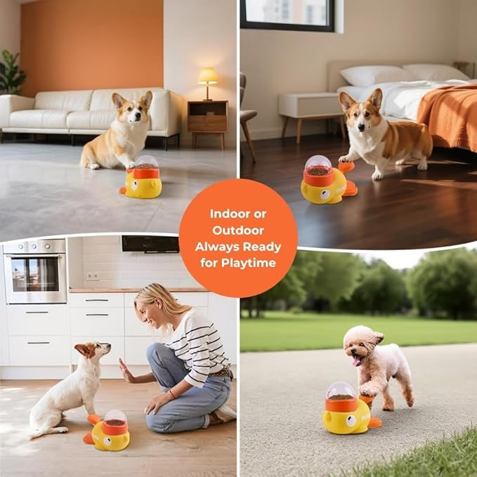 Duck Dog Treat Dispenser Toy - Anti-Slip Interactive Duck Dog Feeder - Slow Puzzle Feeder for IQ Training, Mental Enrichment for Small, Medium & Large Dogs
