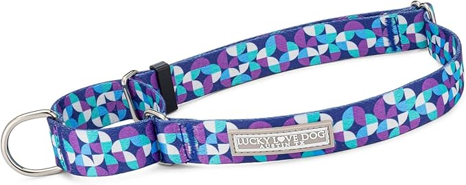 Lucky Love Dog Martingale Dog Collar - Adjustable, No-Slip, Comfortable, Durable, Soft Webbing & Stylish Patterned Collar for Male and Female Dogs Ideal for Training & Walking - Jasper, Large