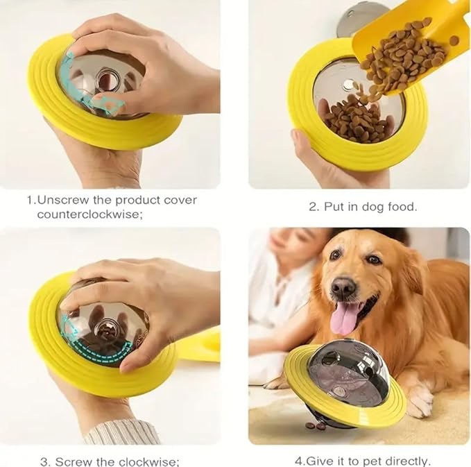BYBURYA Interactive Treat Toys for Dog, Cat and Puppy - Fun Puzzle Toy Space Ball for Small Medium and Large Dogs - Anti Boredom Mental Stimulation Cognitive and Chew Tug Pets Toy
