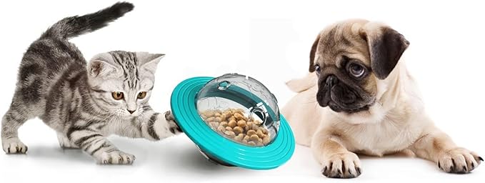 BYBURYA Interactive Treat Toys for Dog, Cat and Puppy - Fun Puzzle Toy Space Ball for Small Medium and Large Dogs - Anti Boredom Mental Stimulation Cognitive and Chew Tug Pets Toy