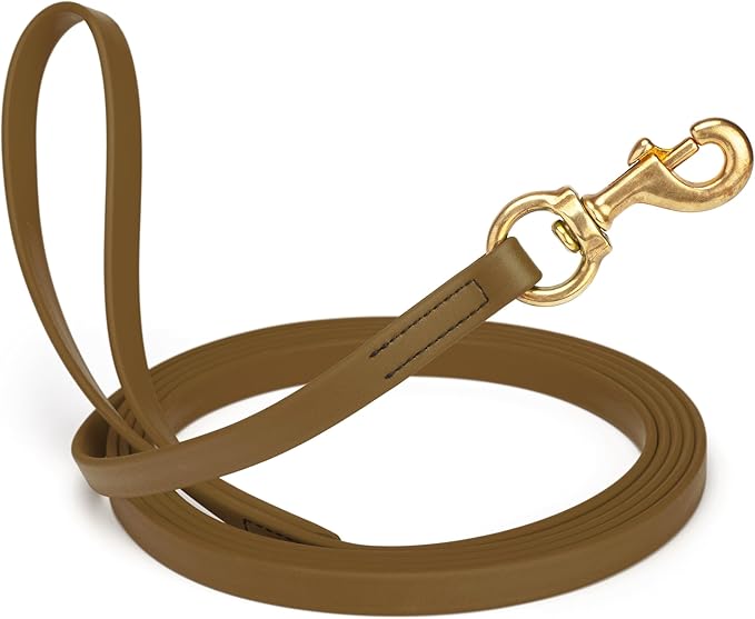Viper Biothane K9 Working Dog Leash Waterproof Lead for Tracking Training Schutzhund Odor-Proof Long Line with Solid Brass Snap for Puppy Medium and Large Dogs, 15ft Coyote Brown