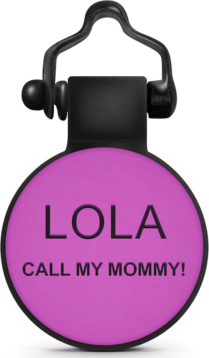 SiliDog - The Original Silicone Silent Dog Tag - Personalized Engraved Soundless Pet ID - As Seen On Shark Tank - Durable - Never Fades - Circle - Pink