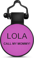 SiliDog - The Original Silicone Silent Dog Tag - Personalized Engraved Soundless Pet ID - As Seen On Shark Tank - Durable - Never Fades - Circle - Purple