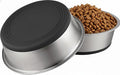 Deep Stainless Steel Non-Skid Dog and Food Bowls, Each Holds Up to 4 Cups, Set of 2 Packs(6.9 x 2.2 Inches)