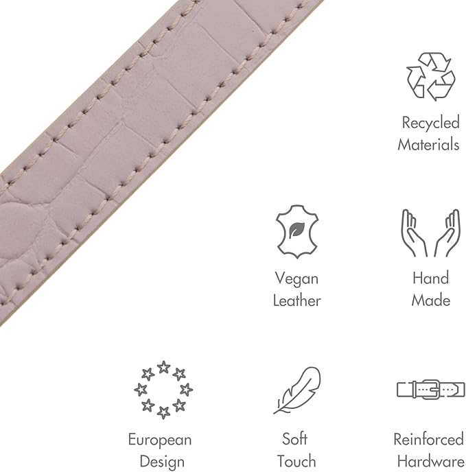 NINA WOOF Milan Vegan Leather Dog Collar - Padded Luxury Dog Collar with Adjustable Buckle - Collar for Dogs, Small Dogs to Large Dogs - Color Lilac, Size Extra Small