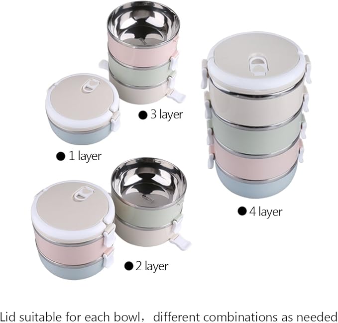 CHICIRIS Travel Dog Bowls, 4-tier portable stainless steel pet food container with handle, for dog and cat feeding, 24oz