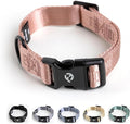 2026 New Edition, Fei & Eve Classic Dog Collar - Quick Release Metal Buckles | Fur-Safe | Premium 210D Nylon | 450LB Escape-Proof | Adjustable Fit | Small (Blush)