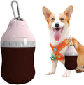 Dog Travel Water Bottle Detachable Bowl Leak Proof Portable ，Silicone Bottle Body，Collapsible and Suitable for Small Pets for Outdoor Walking, Hiking, Travel (Pink, 400 ml)