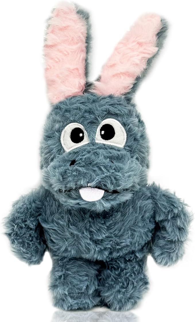 Donkey Squeaky Dog Toys to Keep Them Busy, Stuffed Plush Dog Toy Birthday Gift Crinkle Pet Puppy Tug Toy for Small Medium Large Dogs (Grey)