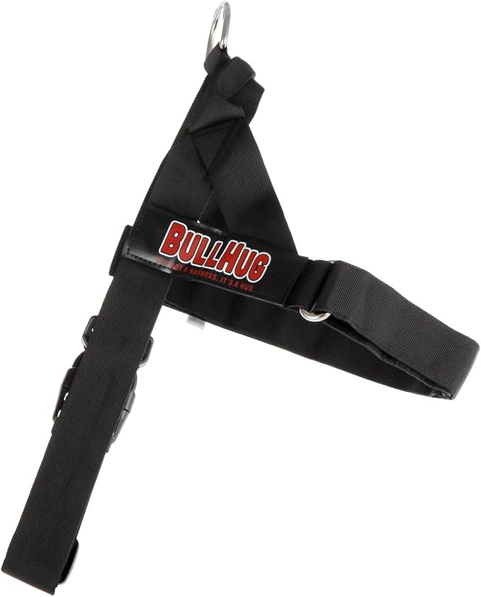 BULLHUG Adjustable Dog Harness– No Pull, No Choke – for English Bulldogs, French Bulldogs, Pugs & Broad-Chested Breeds – Easy, Safe Walks (Black, Small)