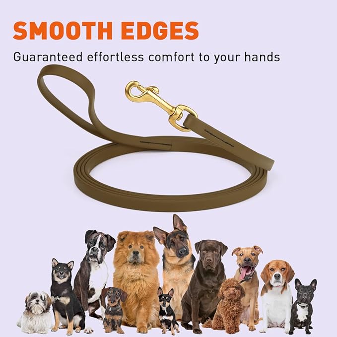 Viper K9 Biothane Working Dog Leash Waterproof Lead For Tracking Training Schutzhund Dog Sport & Search - Odor-Proof Long Line With Solid Brass Snap For Puppy Medium and Large 1/2" x 33ft Coyote Brown