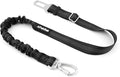 Dog Seat Belt for Car, Adjustable Dog Car Harness Seatbelt for Small Medium Large Dogs, Heavy Duty Travel Safety Restraint with Locking Aluminum Hook & Reflective Nylon Strap, Black