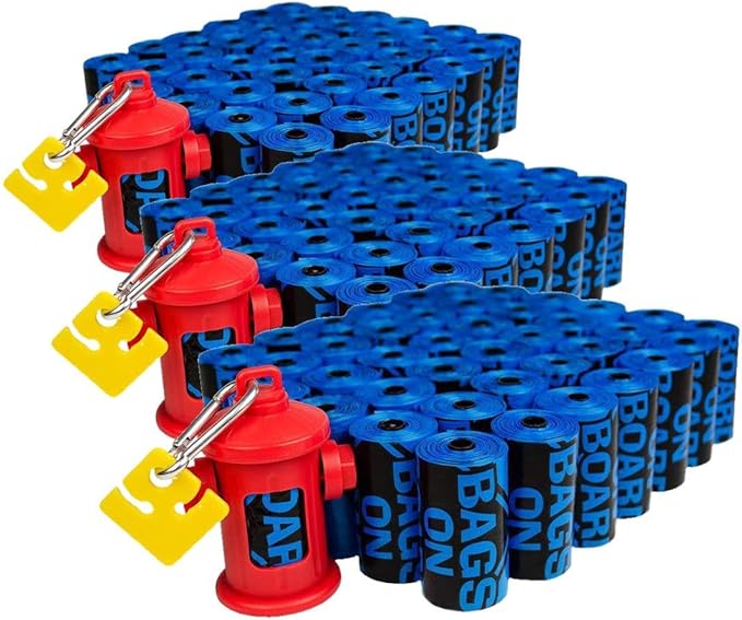 Bags on Board Dog Poop Bags - Strong, Leak Proof Dog WasteBags - 9 x 14 Inches BlueBags (3203940071) (Pack of 1800)