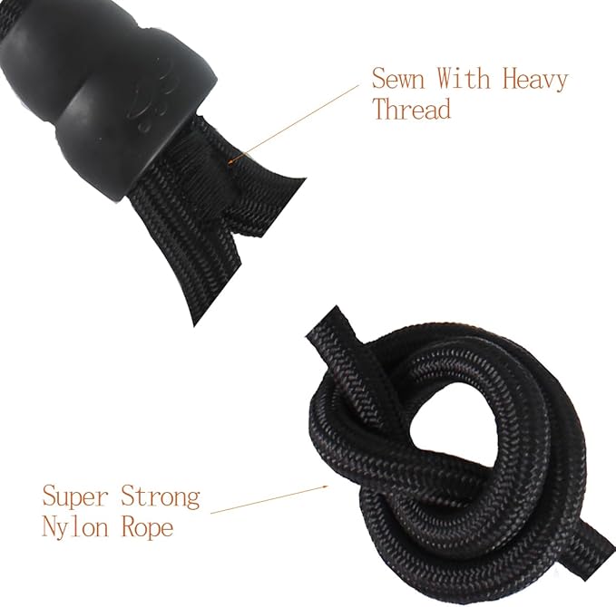 3 in 1 Durable Nylon Dog Leash with Padded Handle, 360° Swivel No Tangle Climbing Rope Removable Pet Traction Rope, Lead for Medium Large Dogs Black