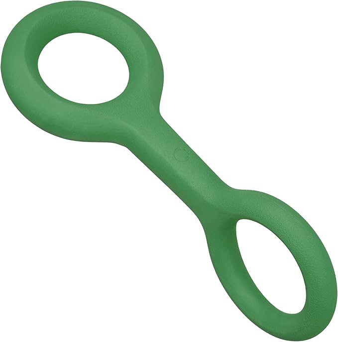 Ubbi Tuggle Dog Toy, Durable Natural Rubber Tug Toy with Ergonomic Grip for Medium to Large Dogs, Dishwasher Safe Interactive Fetch & Tug Toy, Green