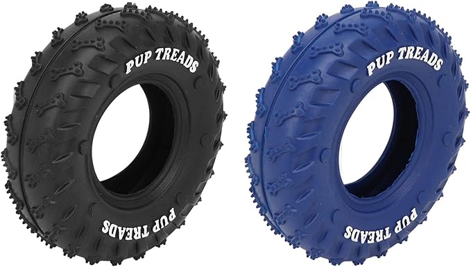 Denash Rubber Tire Chew Toys for Dogs, Interesting 2 Pack Practical Rubber Chew Tire for Dogs, Great Toughness, for Medium and Large Dogs in The Garden