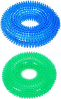 Angoily TPR Dog Chew Rings 4.72 Inch - Bite Resistant Round Pet Toys with Spiky Design for Molar Teeth Cleaning Interactive Chew Toy for Puppies Water and Weather Resistant