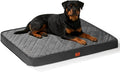 Cozy Dog Bed for XXL Large Sized Dogs - Orthopedic Egg Crate Foam Pet Bed with Waterproof & Machine Washable & Non-Slip Bottom, Ideal for Crate and Indoor Use, 47x29 Inch, up to 100 lbs, Dark Grey