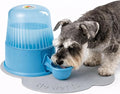 No Spill Pet Water Dispenser for Dogs and Cats, 67.6oz Gravity-Fed Water Bowl with Slow Drinking Design to Prevent Wet Fur, BPA-Free Polypropylene, Vida Mansa (Clear Light Blue)