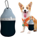 Dog Travel Water Bottle Detachable Bowl Leak Proof Portable ，Silicone Bottle Body，Collapsible and Suitable for Small Pets for Outdoor Walking, Hiking, Travel (Blue, 400 ml)