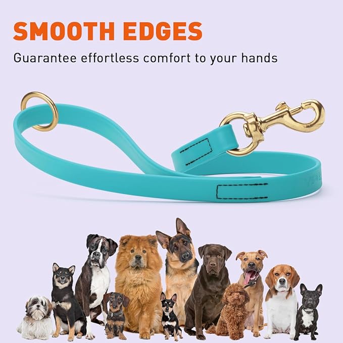 Viper Biothane K9 Working Dog Leash Waterproof Lead for Tracking Training Schutzhund Odor-Proof Long Line with Solid Brass Snap for Puppy Medium and Large Dogs 20in, Sky Blue