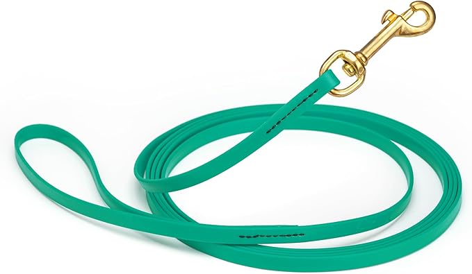 Viper Biothane K9 Working Dog Leash Waterproof Lead for Tracking Training Schutzhund Odor-Proof Long Line with Solid Brass Snap for Puppy Medium and Large Dogs, 33ft Teal