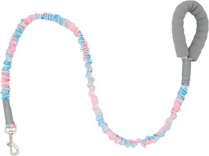 Ombré Shock-Absorbing Dog Leash with Padded Handle, Heavy Duty Bungee Leash for Large Dogs, 1.2–1.7 m(4–5.5 ft) (Pink-Blue Ombré)