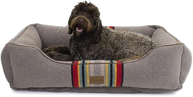 Pendleton Vintage Camp Berber Kuddler Dog Bed - Umber, X-Large (42" w x 30" d x 10½"h)