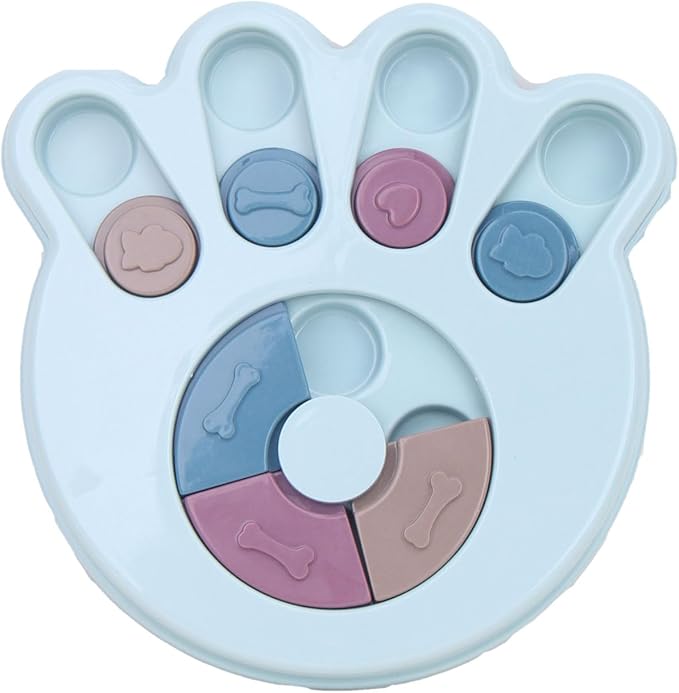 Interactive Dog Puzzle Toys, Dogs Puzzle Feeder Toys for IQ Training, Puppy Puzzle Toys, Mentally Stimulating Treat Dispenser for Training Small, Medium & Large Dogs(Paw), Blue