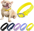 Waterproof Dog Collar, Soft Comfortable Pet Collars, Adjustable Odor Proof Heavy Duty Dog Collars Easy to Clean for Large, Medium Small Dogs by Bee N Buu (Yellow, Medium (length12-16, Width 3/4"))