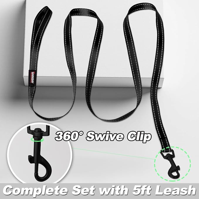 Dog Harness and Leash Set,Step in Small Sized Dog Harness,Soft Mesh,No-Chock,Reflective Adjustable,Secure with Hook & Loop Fastener,Puppy Vest for Small,Medium Dogs(Black,XXXS)