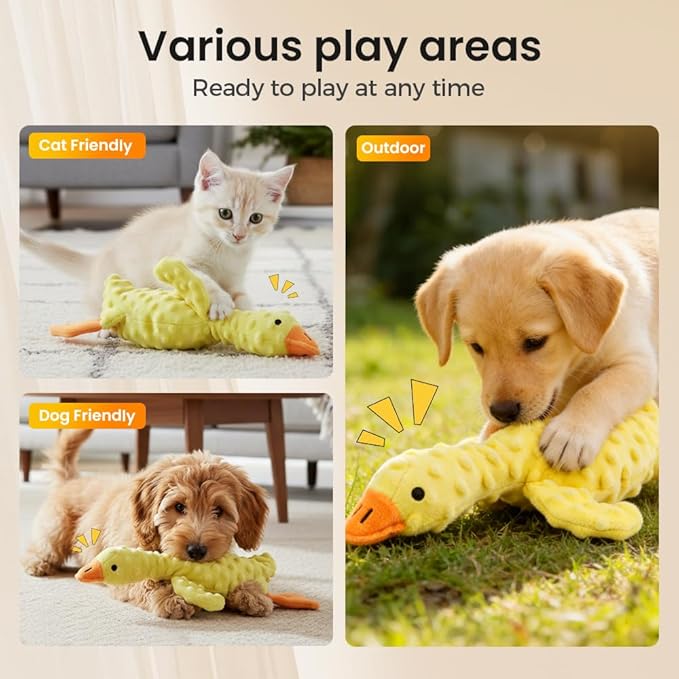 Dog Chew Toys, 2026 New Upgraded Hide and Seek Dog Toys for Aggressive Chewers, Crinkle Duck Squeak Toy for Puppy/Large/Medium/Small Dogs (1, White)