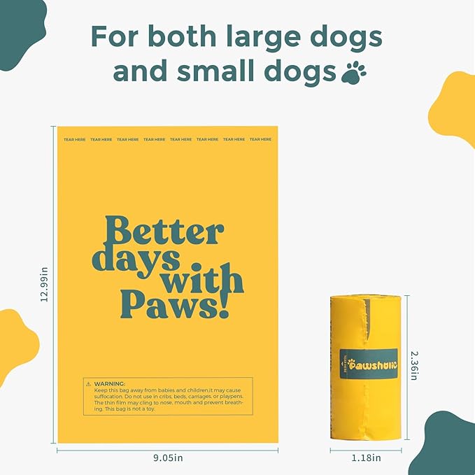 Dog Poop Bags Rolls Extra thick and Guaranteed Leak Proof Poop Bags for Dogs,600 Count 40 Rolls,Unscented,Cornstarch Based Doggie Poop Bag for Puppy and Big Dogs