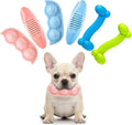 Skylety 6 Pcs Puppy Teething Chew Toys Rubber Bones Shaped Dog Teething Rings Pet Cute Pink Small Dog Toys for 2-8 Months Small Dogs Cleaning Relieving Itching(Blue, Pink, Yellow Green)