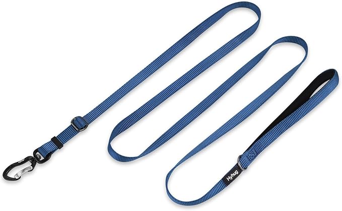 Hyhug Nylon Adjustable 4-6ft Dog Leash with Soft Neoprene Padded Handle, Durable Heavy Duty Leash with Easy-to-Use Bolt Snap, Ideal for Jogging Outdoor