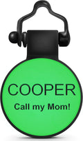 SiliDog - The Original Silicone Silent Dog Tag - Personalized Engraved Soundless Pet ID - As Seen On Shark Tank - Durable - Never Fades - Mini-Circle - Green